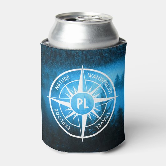 トウヒの森のコンパス星印モノグラム霧 缶クーラー (缶正面)