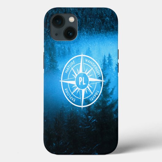 トウヒの森のコンパス星印モノグラム霧 Case-Mate iPhoneケース (裏面)