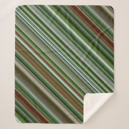 トウヒの緑と茶色のストライプ シェルパブランケット