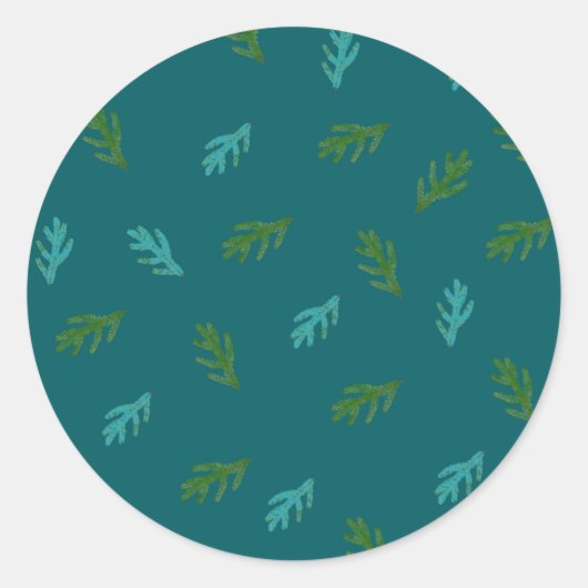 トウヒ小枝 – 森の香り ラウンドシール (正面)