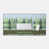 トウヒ緑の木が植えられたデスクマット デスクマット (キーボード&マウス)