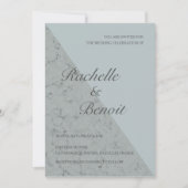 トウヒ青い灰色のエレガント大理石結婚の 招待状 (正面)