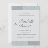 トウヒ青い灰色のエレガント大理石結婚の 招待状 (正面)