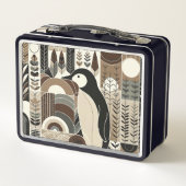 トウペモカアイボリーペンギン穀物林植物 メタルランチボックス (裏面)