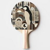 トウペモカアイボリーペンギン穀物林植物 卓球ラケット (裏面)