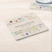 トウペワイルドフラワーメドウ結婚ズ スクエアペーパーコースター (アングル)