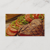 トウモロコシが付いているおいしい牛肉のロースト 名刺 (裏面)