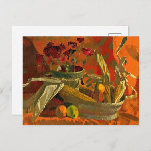 トウモロコシとオレンジ絵を描は、まだ生きている。 ポストカード (正面/裏面)