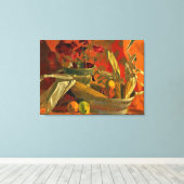 トウモロコシとオレンジ、まだ絵画生きている キャンバスプリント (インサイチュ (ウッドフロア))