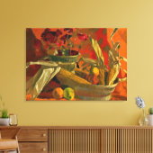 トウモロコシとオレンジ、まだ絵画生きている キャンバスプリント (インサイチュ (リビング))