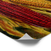 トウモロコシとカボチャのヴィンテージ感謝祭 ポスター (角)