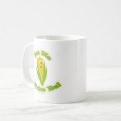 トウモロコシのかわいいキャラクター コーヒーマグカップ (正面左)