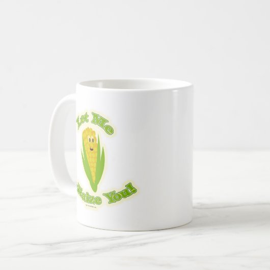 トウモロコシのかわいいキャラクター コーヒーマグカップ (正面左)