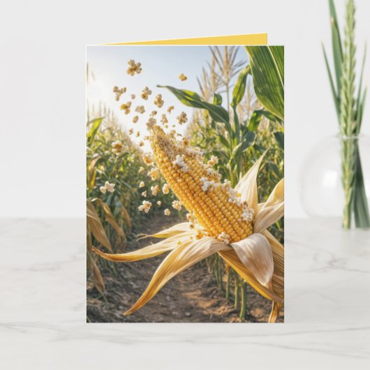 トウモロコシのコブにポップコーン カード (正面)