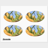 トウモロコシのステッカー 楕円形シール (シート)