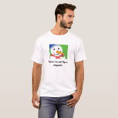 トウモロコシのパイプを持つ陽気な雪だるま Tシャツ (正面フル)