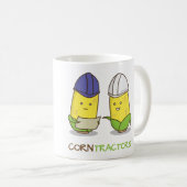 トウモロコシの建築業者のPunnyのかわいくおもしろいなユーモア コーヒーマグカップ (正面右)