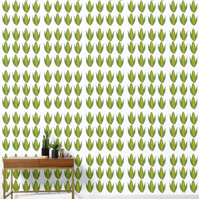 トウモロコシの植物野菜パターン 壁紙 (廊下)