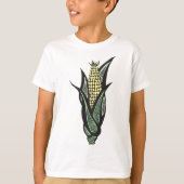 トウモロコシの田舎家風野菜 Tシャツ (正面)