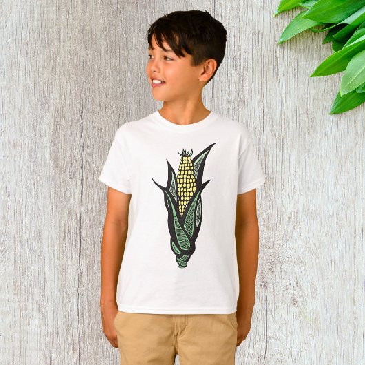 トウモロコシの田舎家風野菜 Tシャツ