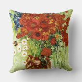 トウモロコシの花とケシのまくらを持つ花瓶 クッション (裏面)