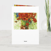 トウモロコシの花とポピーのグリーティングカード付きの花瓶 カード (裏面)
