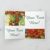 トウモロコシの花とポピーのグリーティングカード付きの花瓶 カード (内部)