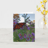 トウモロコシの花に咲く美しい蝶 カード (黄色い花)