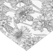 トウモロコシの花、白と黒の野生の花 テーブルクロス (アングル)