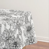 トウモロコシの花、白と黒の野生の花 テーブルクロス (インサイチュ)