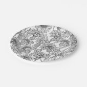 トウモロコシの花、白と黒の野生の花 ペーパープレート