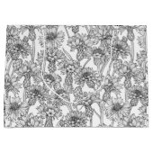 トウモロコシの花、白と黒の野生の花 ラージペーパーバッグ (正面)