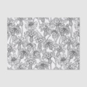 トウモロコシの花、白と黒の野生の花 薄葉紙 (正面)