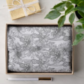 トウモロコシの花、白と黒の野生の花 薄葉紙 (ギフト)