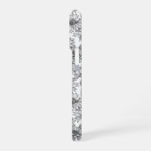 トウモロコシの花、白と黒の野生の花 iPhoneケース (左側面)