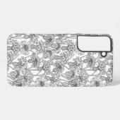 トウモロコシの花、白と黒の野生の花 SAMSUNG GALAXYケース (裏面横)