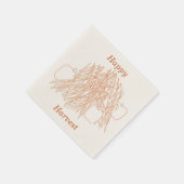 トウモロコシの茎とカボチャ、幸せな収穫ナプキン スタンダードカクテルナプキン (角)