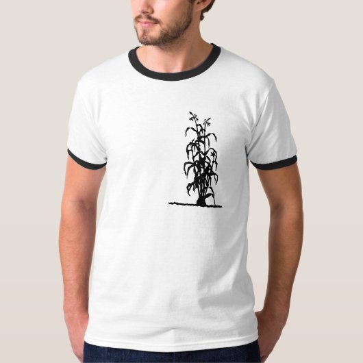 トウモロコシの茎のシルエット Tシャツ (正面)