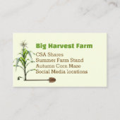 トウモロコシの茎ファームスタンド市場の名刺 名刺 (正面)