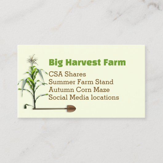 トウモロコシの茎ファームスタンド市場の名刺 名刺 (正面)