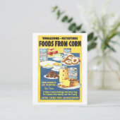 「トウモロコシの食べ物」戦時中のポスターヴィンテージ ポストカード (スタンド正面)