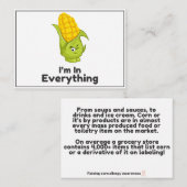 トウモロコシは全てのアレルギー認識度 エンクロージャーカード (正面/裏面)