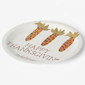 トウモロコシまたはインディアンコーンハッピー感謝祭 ペーパープレート (アングル)