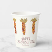トウモロコシまたはインディアンコーンハッピー感謝祭 紙コップ (正面)
