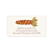 トウモロコシまたはインディアンコーン秋をテーマにした差出人住所 ラベル (正面)