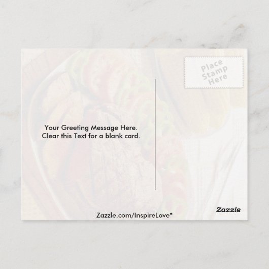 トウモロコシを使った美味しいビーフロースト ポストカード (裏面)