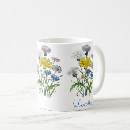 トウモロコシパーソナライズされたの花 コーヒーマグカップ (正面右)