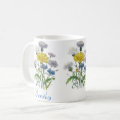 トウモロコシパーソナライズされたの花 コーヒーマグカップ (正面左)