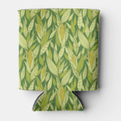 トウモロコシ植物のパターン背景 缶クーラー (正面)