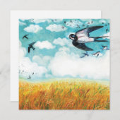 トウモロコシ畑を飛ぶツバメたち シーズンカード (正面/裏面)